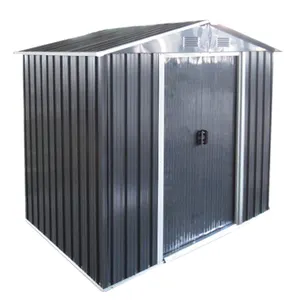 Galvanized Metal garden storage Tool Shed including sliding doors with or without foundation of color green grey black