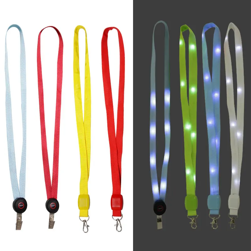 Multi funzioni colorate LED bling light glow in the dark ID tag cordini per portachiavi cellulare ufficio identificare il titolare della carta