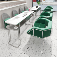 Table à ongles en marbre avec prise de courant, aspirateur, salon de beauté, salon de manucure, salon de thé au lait, bureau de réception, chaise de négociation