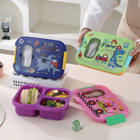Boîtes à lunch hermétiques réutilisables avec couvercle en plastique, contenants de stockage alimentaire résistants au congélement
