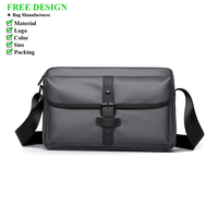 Nouveau sac messager pour homme en PU imperméable et résistant à l'usure, avec grande capacité et plusieurs poches, sac à bandoulière