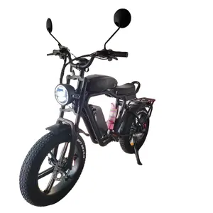 Bicicleta eléctrica de 52V y 44Ah, bici con doble batería, suspensión completa, freno hidráulico, todoterreno, MTB, 55kmh, neumático ancho rápido de 1000W