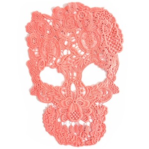 スカル刺繍生地パッチDIYレースアップリケアクセサリー水溶性レース3D中空パッチ - Product Image 2