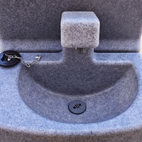 Station de lavage des mains portable robuste et moderne avec roues, évier simple face en PEHD pour parcs et utilisation extérieure
