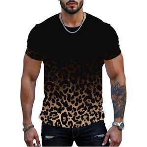 เสื้อยืดแขนสั้นคอกลมลายเสือดาวสำหรับผู้ชาย FOXA เนื้อผ้าเจอร์ซีย์ระบายอากาศได้ดี เหมาะสำหรับฤดูร้อน - Product Image 1