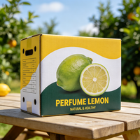 Boîte d'emballage personnalisée pour parfum au citron avec trous d'aération, boîte d'expédition en carton ondulé imperméable pour fruits et légumes