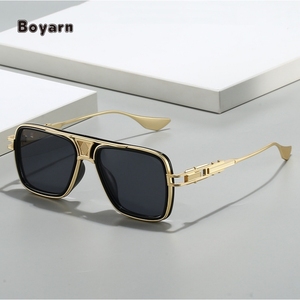 Boyarn Vintage <span class=keywords><strong>Gafas</strong></span> De Sol para exteriores Cool Colorful Metal Frame con doble puente Gradient Lens <span class=keywords><strong>Gafas</strong></span> De Sol para conducir <span class=keywords><strong>ciclismo</strong></span> - Product Image 1
