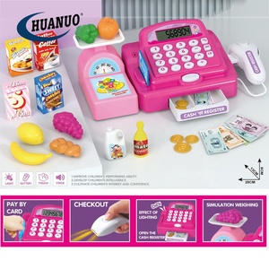 Calculadora de luz rosa <span class=keywords><strong>para</strong></span> niños, juguete de plástico con función de giro, <span class=keywords><strong>caja</strong></span> <span class=keywords><strong>registradora</strong></span>, supermercado - Product Image 5