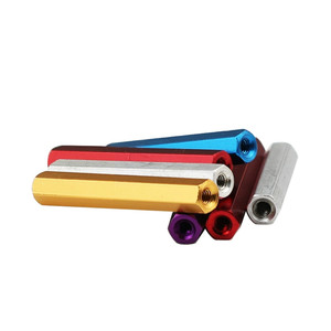 Tuerca hexagonal de aluminio anodizado, conector de acoplamiento de varilla larga, espaciador distanciador, colorido, M2 M2.5 M3 x 25mm - Product Image 4