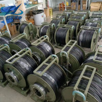 Câble monomode blindé LC-LC extérieur 12 fibres 300 m avec bobine de câble tactique en fibre pour diffusion d'événements