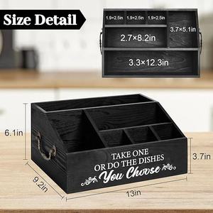 Boîte de rangement de distributeur de plateau de <span class=keywords><strong>papier</strong></span> en bois de conception classique porte-couverts pour les articles essentiels dans l'hébergement de fête - Product Image 2
