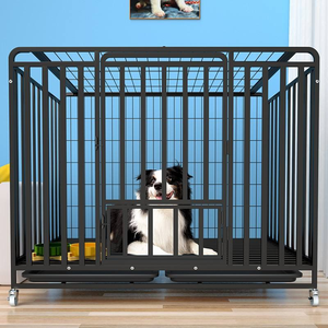 Heavy Duty Stainless Steel Iron Dog Cage Large Foldable Outdoor Kennel Lockable Double Door High Anxiety Pet <b>Crate</b> Wholesale - Product Image 3