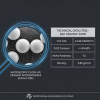 Arena Cerámica B40 de 0.425-0.600 mm para Granallado de Superficies Metálicas |   Cuentas de Cerámica Premium, Fabricante Verificado Chaoju, Keramikperlen B40