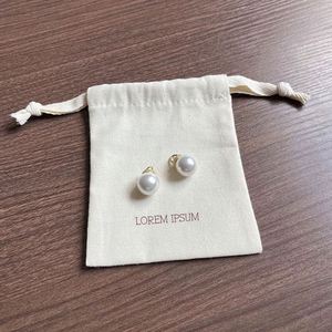 Personalized Cotton Bag Custom Logo Cotton <b>Drawstring</b> Bag Jewelry <b>Pouch</b> With Ribbon Gift Jewelry Dust Bag - Product Image 1