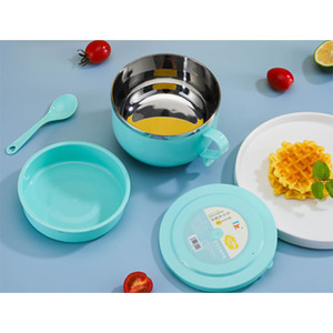 <span class=keywords><strong>Bol</strong></span> à nouilles bon marché pour étudiants en acier inoxydable instantané New Kids Boîte à lunch ensemble de chauffe-plats Tasse à petit déjeuner avec couvercle - Product Image 4
