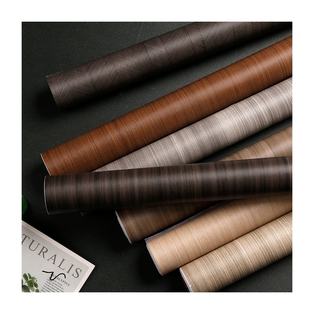 Vintage Modern Style Wood Wallpaper Waterproof Peel-and-Stick HD Furniture Wallpapers for Interior House Wall Coating