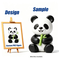Figurines 3D personnalisées en PVC de panda, directement de l'usine, animaux mignons, dessins animés Kawaii, jouets promotionnels décoratifs en PVC souple, vente en boîte surprise