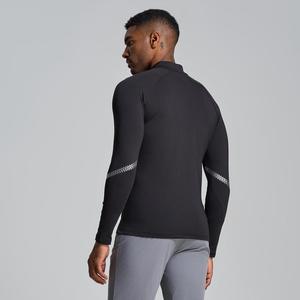 Logo personnalisé compressé haute élastique demi-fermeture éclair à manches longues veste Gym musculation porter veste Muscle Fit sec veste rapide - Product Image 6