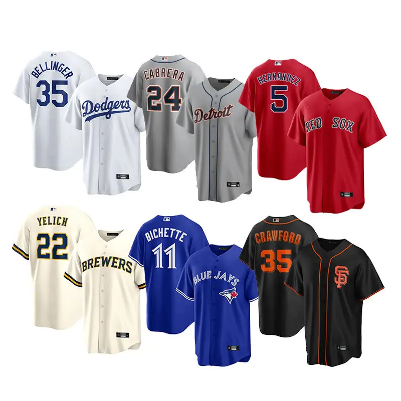 Custom High Quality Fashion T-Shirt For Men Printing Uniform Sports Button Baseball Shirts Baseball Jersey