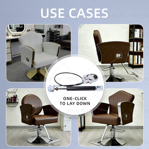 Mécanisme de fauteuil inclinable robuste et silencieux en acier inoxydable avec vérin à gaz et tige hydraulique, réglable en hauteur, étanche, pour salon de beauté - Product Image 4