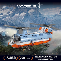 Moule King 24050 Tandem Rotor Hélicoptère Militaire Créatif MOC Modèle Éducatif Assembler Building Block Jouet Ensemble pour Enfants