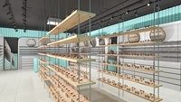 Conception d'intérieur 3D pour magasin d'optique moderne sur mesure, vitrine, idées de design de boutique, décoration et rénovation