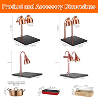Lampe chauffante infrarouge pour buffet, idéale pour les pizzas, les aliments frits et la viande grillée – Lampe de maintien au chaud pour garder les plats cuisinés au chaud