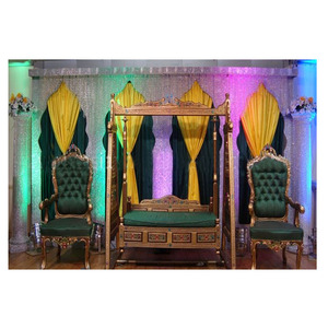 Ensemble musulman Mehndi Sangeet Stage Jhula Dernier en bois sculpté Designer Swing Set Muslim Walima Stage Swing Set UK - Product Image 1