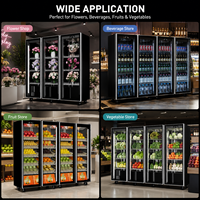 Commercial Supermarket Beverages Display Cabinets Glass Door Upright Display Fridge for Drinks and Beer