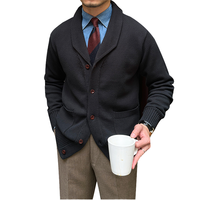 2024 haute qualité hommes Cardigan pull couleur unie conception Simple tricoté pour automne hiver voyage affaires mode chaud revers