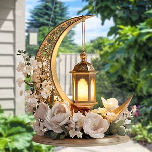 Ornement attrape-<span class=keywords><strong>soleil</strong></span> 2D en acrylique du Moyen-Orient avec lanterne en forme de croissant de lune islamique et détails floraux <span class=keywords><strong>pour</strong></span> la décoration du Ramadan - Product Image 4
