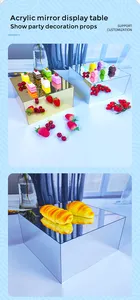Acryl Spiegel-Top Plinten Bruiloft Benodigdheden Cake Stand Display Rack Elegante Plint Standaard Voor Cake Presentatie