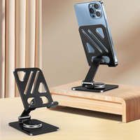 Portable, pliable, réglable à 360° °   Support rotatif antidérapant en acier carbone pour tablette et iPad, support de téléphone portable pour lit et bureau