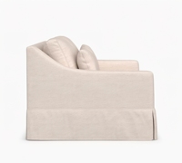 Canapé de Luxe en Tissu Déhoussable à Accoudoirs Inclinés et Assise Profonde, Style Européen, Design Moderne, Deux Places, Pour Usage Hôtelier