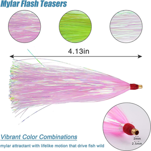 Señuelos <span class=keywords><strong>de</strong></span> Pesca con Cola <span class=keywords><strong>de</strong></span> Ciervo, Anzuelos para Agua Salada y Lagos/Ríos, Señuelo para Lingueta y Mero, Aparejos <span class=keywords><strong>de</strong></span> Pesca con Mylar, Aparejo Alto-Bajo - Product Image 4