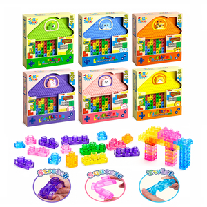 Ensemble <span class=keywords><strong>de</strong></span> 13 blocs <span class=keywords><strong>de</strong></span> construction en gelée pour tout-petits, jouet sensoriel extensible et torsadable, briques souples russes, <span class=keywords><strong>jeu</strong></span> <span class=keywords><strong>de</strong></span> puzzle maison - Product Image 1