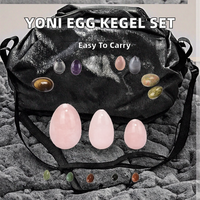 Ensemble d'œufs de Yoni sculptés certifiés GIA pour femmes, exercices de Kegel, baguette de massage, pierre naturelle, pierre précieuse, cristal de jade, jouet pour les muscles vaginaux HSB