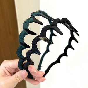 2026 Wave Large Teeth Headband Women Non-Slip <b>Cloth</b>-Wrapped French Hair Hoop for <b>Face</b> Washing - Product Image 5