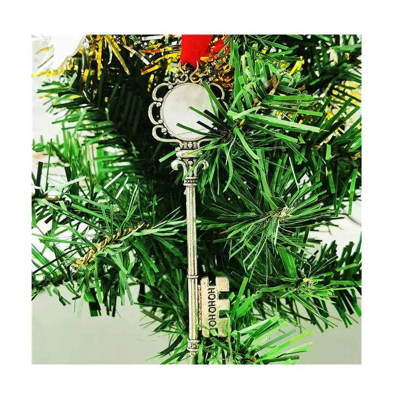 Magic Key Set Sublimação Santa Chaves Enfeites Natal Xmas Chaveiro Mágico Papai Noel Porta Decor Ornamento com Fita
