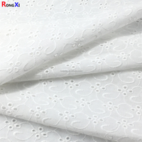 Personnalisé Pas Cher Fournisseur Doré RXF0569 Dentelle Sèche 100% Coton Voile Suisse Fleurs Broderie Dentelle Tissu pour Drap de Lit et Robe