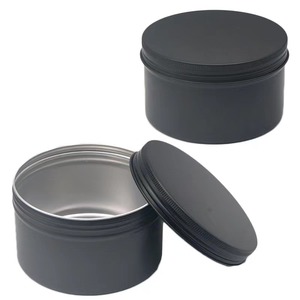 Logotipo de personalización de fábrica, <span class=keywords><strong>lata</strong></span> redonda de aluminio plateado negro, 500ml, 101mm * D83mm, logotipo de impresión en <span class=keywords><strong>la</strong></span> tapa, contenedor de Metal para té - Product Image 2