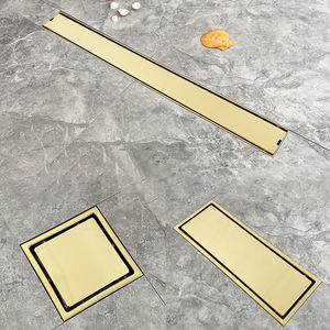 ตะแกรงระบายน้ำแบบเส้นตรงสำหรับห้องน้ำ ทำจากทองเหลืองขัดเงาสีทองเหลือง - Product Image 2