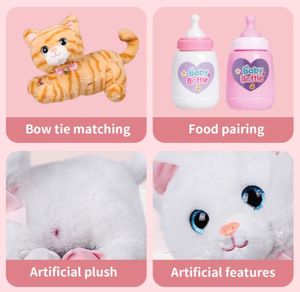 Personalizado educativo interactivo de peluche eléctrico lindo gatitos mascota sonido parlante biberón madre gato juguete para bebé - Product Image 5