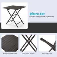 Ensemble de meubles de patio 3 pièces table pliante et 2 chaises meubles de jardin faciles à transporter pour le pique-nique en plein air bistro arrière-cour