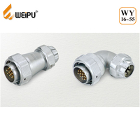 WEIPU IP67 5A 2pin 3pin 4pincircular connecteur 2-trou bride panneau prise mâle femelle câble connecteur avec cap