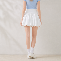 Jupe mini blanche bouffante pour femme, style Y2K, vêtements coréens, taille élastique large, ourlet froncé, jupe de fête extensible