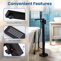 Robinet de baignoire sur pied pour hôtel et usage domestique, vertical, anti-éclaboussures, tout en cuivre, ensemble de salle de bain de luxe chaud et froid