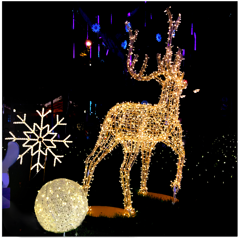 Christmas Luxury Decoration Park Christmas Reindeer Led Lights Christmas Decoration Outdoor Reindeer