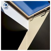 Fenêtre de toit électrique à double vitrage avec cadre en aluminium thermolaqué résistant aux UV, pour toit plat, étanche