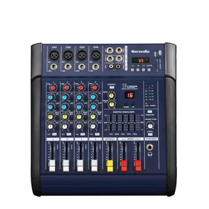 GAX-402D Professional Audio Mixer mit USB DJ Sound Mischpult MP3 Jack 4 Kanal Karaoke Verstärker Für Karaoke KTV